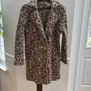 Patrizia Luca Leopard Print Double-Breasted Coat